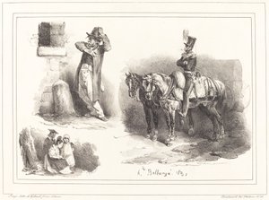 Tři viněty od Hippolyte Bellange