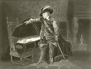 Cromwell si prohlíží mrtvé tělo Karla I od Hippolyte Delaroche