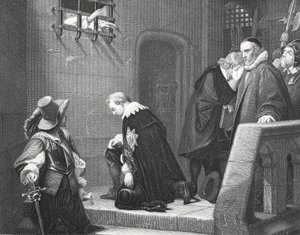 Lord Strafford na cestě k popravě, vyryl A.H. Payne od Hippolyte Delaroche