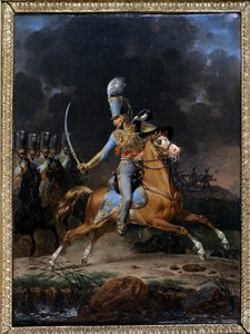 Plukovník de Hussard cca 1815 - 1816. Obraz od Lecomta z roku 1816. Sbírka „Vojáci včerejška““. Paříž