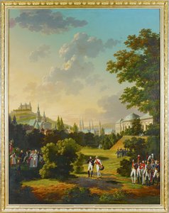Setkání Napoleona I. s velkovévodou Ferdinandem Josefem ve Wuerzburgu v Německu ... od Hippolyte Lecomte