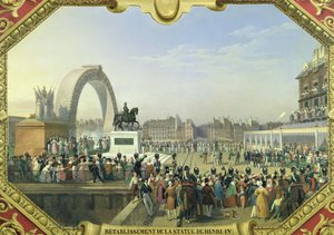 Znovuzřízení sochy Jindřicha IV. (1553-1610) na Pont Neuf, 25. srpna 1818 od Hippolyte Lecomte