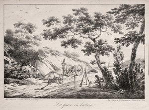 Canon Ready to Fire, 1817. od Hippolyte Lecomte