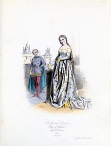 Ušlechtilá žena v plných šatech od Hippolyte Louis and Polydore Pauquet