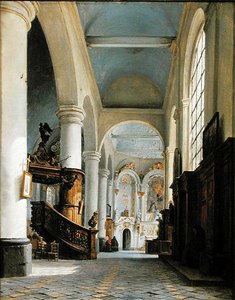 Interiér kostela svatého Denise, Saint-Omer, 1835