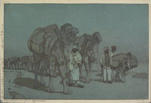 Karavana z Afghánistánu za měsíční noci od Hiroshi Yoshida