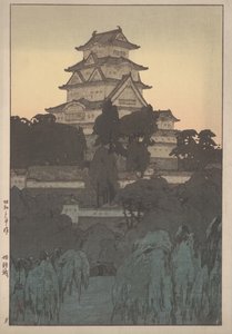 Hrad Himedži (dřevořez) od Hiroshi Yoshida