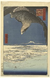 Planina Jumantsubo v Susaki poblíž Fukagawa Fukagawa Susaki Jumantsubo (název na objektu) Sto slavných tváří na Edo (název série) Meisho Edo hyakkei (název série na objektu) od Hiroshige (I) , Utagawa