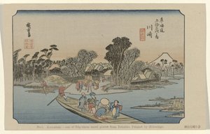 Kawasaki Č. 3. Kawasaki: jedno z padesáti tří známých míst z Tokaida. Maloval Hiroshige (název na objektu) De Tôkaidô van Hiroshige (název série) Hiroshige no fude Tôkaidô (název série na objektu) od Hiroshige (I) , Utagawa
