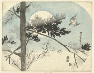 Kukačka a borovice od Hiroshige (I) , Utagawa