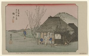 Mariko č. 21. Mariko: jedno z třiapadesáti významných míst na Tokaidu, namaloval Hiroshige De Tôkaidô van Hiroshige (název série) Hiroshige no fude Tôkaidô (název série na objektu) od Hiroshige (I) , Utagawa