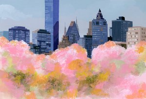 New York a třešňové květy, 2016, od Hiroyuki Izutsu