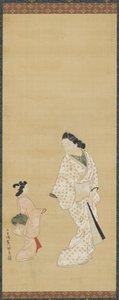 Yujo a dívka, 1688-1697. od Hishikawa Morofusa