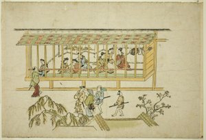 Dům kurtizán, ze série "Vzhled Yoshiwary (Yoshiwara no tei)" od Hishikawa Moronobu