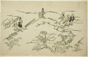 Emon Hill, ze série "Vzhled Yoshiwary (Yoshiwara no tei)" od Hishikawa Moronobu