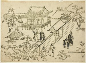 Honbo, ze seriálu „Scény prohlídek květin v Ueno (Ueno hanami no tei)“ od Hishikawa Moronobu