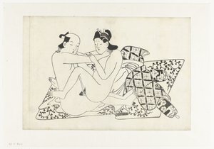 Erotická show od Hishikawa Moroshige (attributed to)