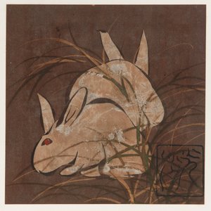 Králíci a trávy, období Edo, konec 16.-začátek 17. století.
