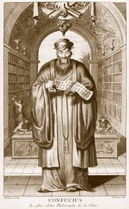 Kong-Fu-Tse neboli Konfucius, nejslavnější filozof Číny, vyryl Henry Fletcher (fl. 1729) od Honbleau