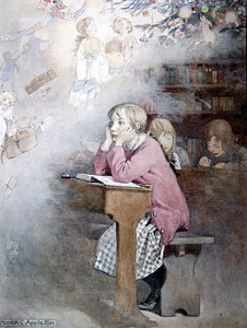 Sny o Vánocích (akvarel na papíře) od Honor Charlotte Appleton