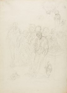 Skupina mužů a jiné náčrty, 1857 od Honoré Daumier