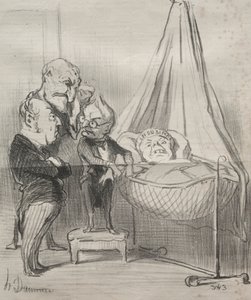 Aktuality: Rozhodně je velmi nemocná!..., 1851. od Honoré Daumier