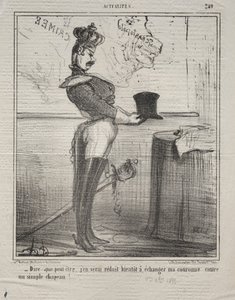Aktuality č. 249: Říká se, že se brzy snížím k výměně koruny..., 1855. od Honoré Daumier