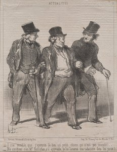 Aktuality č. 7: Zdá se mi, že si tam všímám malého pejska, který nemá náhubek!..., 1852. od Honoré Daumier