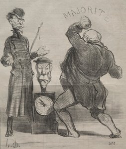 Aktuality deska 183: Zkoušení síly, 1851. od Honoré Daumier