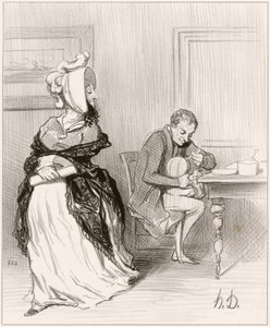 Sbohem, má drahá, jdu ke svým vydavatelům... od Honoré Daumier