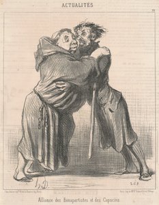 Aliance bonapartistů a kapucínů od Honoré Daumier