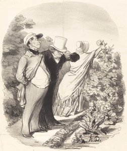 Pojď!...tady pro mě sbírá růži... od Honoré Daumier