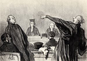 Obhájce, který je evidentně plně přesvědčen... Ze série Les gens de justice, 1845 od Honoré Daumier