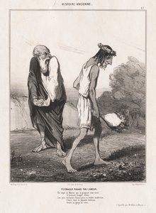 Dějiny starověku : Pl. 27, Telemachus zpustošený láskou..., 1842. od Honoré Daumier