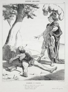Starověká historie, deska 20: Alexander a Diogenes, 14. srpna 1842. od Honoré Daumier