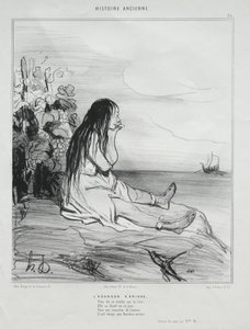 Starověká historie, deska 24: Opuštění Ariadny, 4. září 1842. od Honoré Daumier