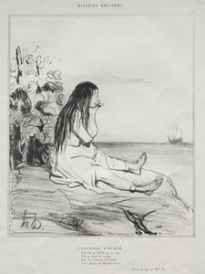 Starověká historie, deska 24: Opuštění Ariadny, 4. září 1842. od Honoré Daumier