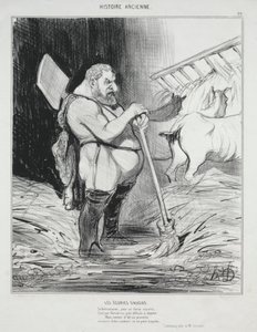 Starověká historie, deska 26: Stáj Augeas od Honoré Daumier