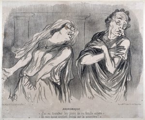 Andromacká rytina od Honore Daumiera (1808-1879) v „Le Charivari““. Palais Longchamp, Muzeum výtvarného umění v Marseille. od Honoré Daumier
