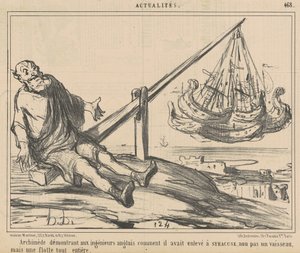 Archimedes předvádí anglickým inženýrům... od Honoré Daumier