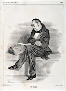 Umělecké dílo Honore Daumiera (1808-1879). Charivari pochází z roku 1833: Serie Celebrites de la caricature “” M. Guiz...”” MUZEUM VÝTVARNÉHO UMĚNÍ - PALACE LONGCHAMP, MARSEILLE od Honoré Daumier