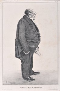 Umělecké dílo Honore Daumiera (1808-1879). Charivari pochází z roku 1833: Karikatura Celebrity Series “” M. Benjamin Dudessert “” ”MUSEE DES BEAUX ARTS - PALAIS LONGCHAMP, MARSEILLE od Honoré Daumier