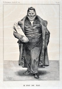 Dílo Honore Daumiera (1808-1879). Charivari z roku 1833: Serie Celebrites de la Caricature "M.Pot de Naz" MUSEE DES BEAUX ARTS - PALAIS LONGCHAMP, MARSEILLE od Honoré Daumier