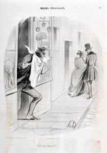 Umělecké dílo Honore Daumiera (1808-1879). Charivari pochází z roku 1840 Serie MORIES CONJUAL „“ Je to moje žena!!! “” MUZEUM VÝTVARNÉHO UMĚNÍ - PALACE LONGCHAMP, MARSEILLE od Honoré Daumier