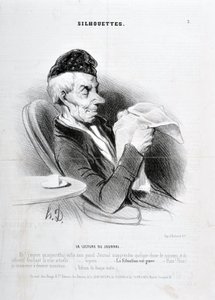 Umělecké dílo Honore Daumiera (1808-1879). Charivari pochází z roku 1840: série SOUXETTES „“ Čtení novin „“ MUSEE DES BEAUX ARTS - PALAIS LONGCHAM od Honoré Daumier