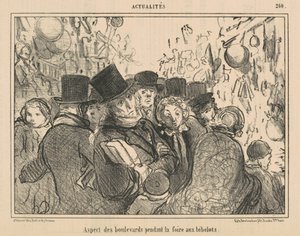 Vzhled bulvárů během veletrhu kuriozit od Honoré Daumier