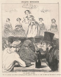 Na Champs Elysees od Honoré Daumier