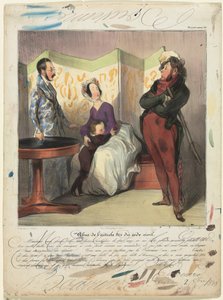 Caricaturana (deska 50): Porušení článku 24 občanského zákoníku od Honoré Daumier