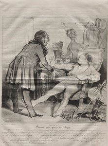 Caricaturana, deska 72: Recept na vyléčení koliky, 14. ledna 1838. od Honoré Daumier