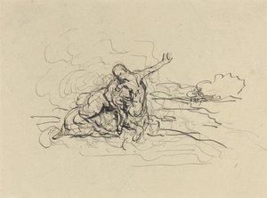 Kentaur nesoucí ženu od Honoré Daumier